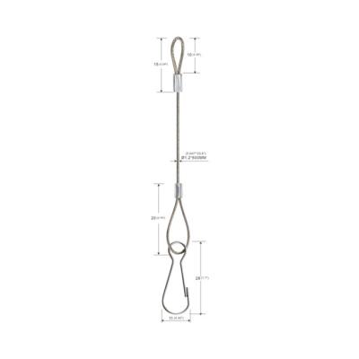 Steel Wire Rope Sling With Loop And Lanyard Hooks 1.2*600mm YW86374