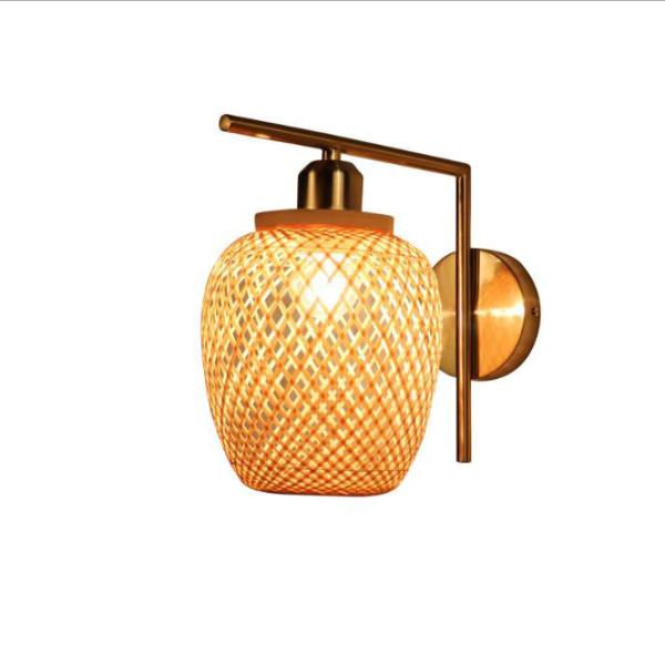 Nodic Woven Bamboo Rattan Wall Lights For Bedroom Living Room Decoration