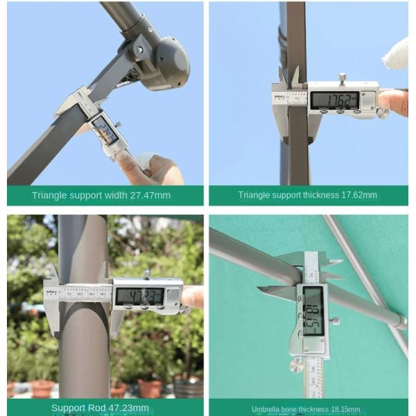 2.5m Double Canopy Umbrella Cantilever Garden Parasols Sun Protection