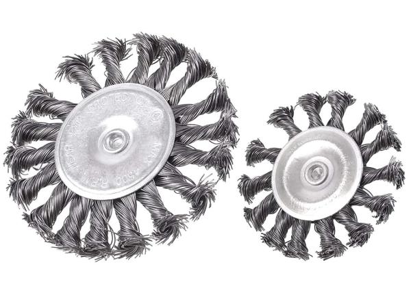 3 Inch Knotted Wire Wheel Cup Brush and Twist End Brush Set For Rust Removal