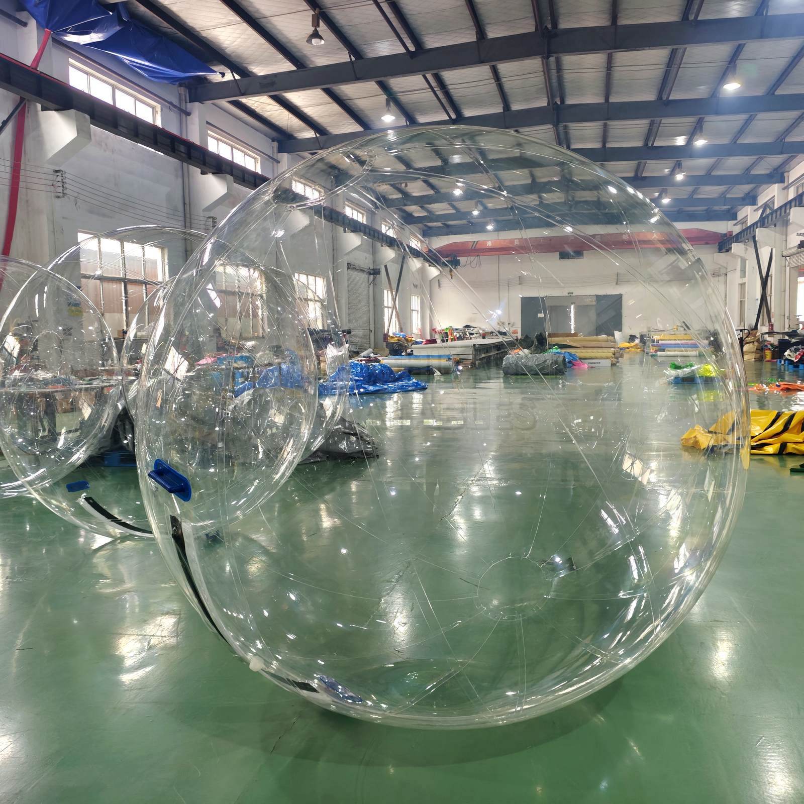 Commercial Transparent TPU Inflatable Walking Ball with Reinforced Zipper and Handles for Water Parks Resorts and Event Rentals