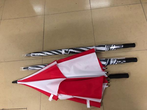 Double Layer Vented Golf Umbrella , Storm Proof Sturdy Umbrellas Red / White Color