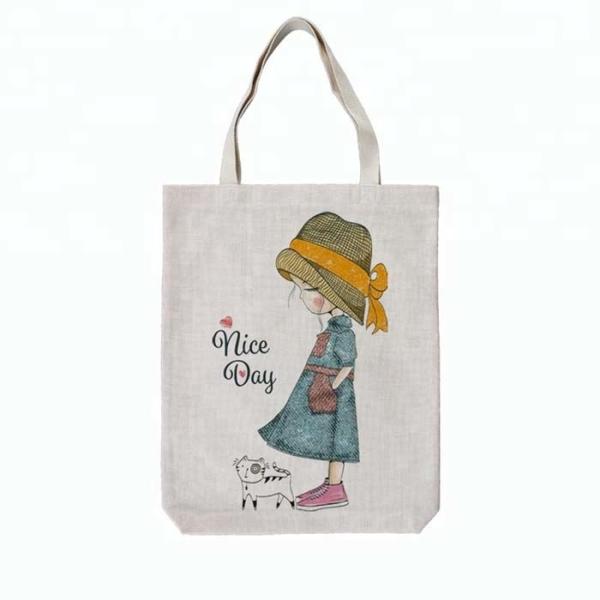 Différentes tailles de sac de magasinage en lin blanc à sublimation simple pour l'impression de logo à sublimation