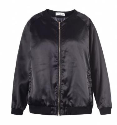 Autumn Black Cool Womens Coats With Zipper In Nylon Fabric Waterproof OEM Service