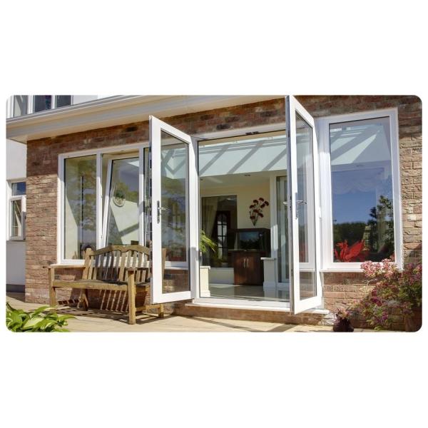 EPDM Gasket Aluminum Folding Doors With Silicone Sealant And Aluminum Alloy Hollow Toughened Glass