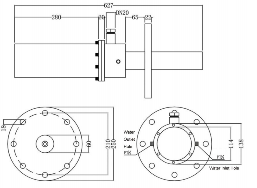 Flange-mounted Long Pinhole High-temperature Resistant Air-water Cooled Camera
