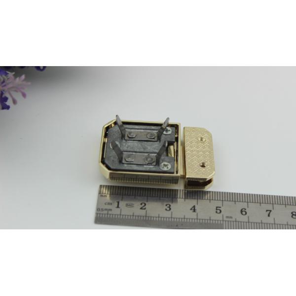 Wholesale zinc alloy hardware accessories shiny gold metal purse turn lock for leather wallets