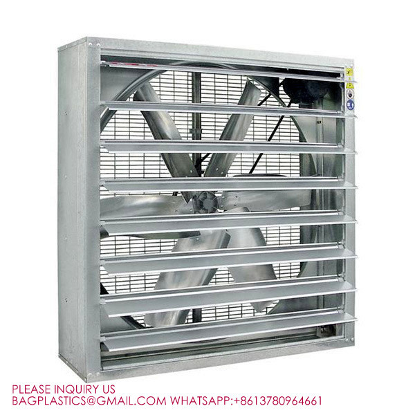 Metal Poultry Ventilation System, Wall Exhaust Fans With Louvers , 24 Inch Exhaust Fan With Shutters