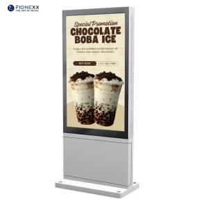 Durable 75 Inch Outdoor Digital Totem Silver Shell Smooth Appearance