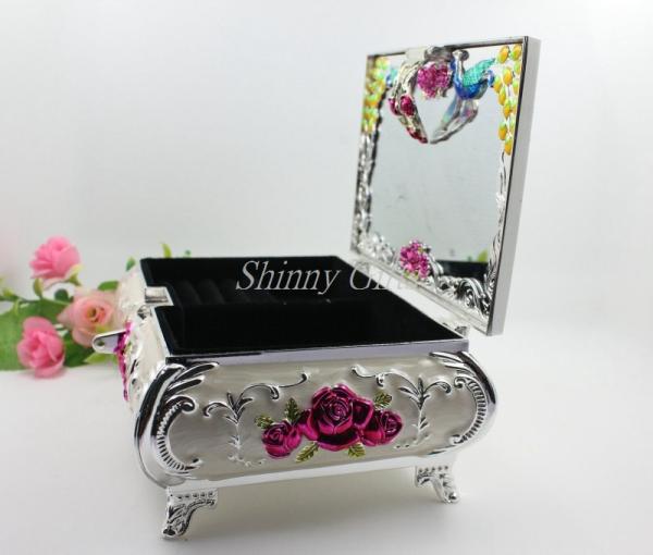 Shinny Gifts Fashion Jewerly Organizer Box Earring Storage Box Cosmetic Jewelry Box