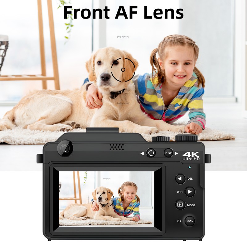 4K Vlog Photo Digital Camera Camcorder 56MP 3'' IPS Screen WiFi Digital Camera Recorder  for YouTube Vlogging