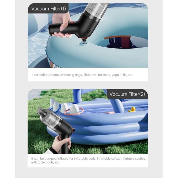 Mini Handheld Cordless Car Vacuum Cleaner 4 In 1 Portable With USB C Charging