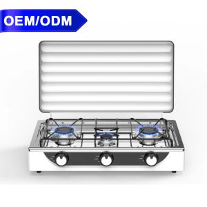 3 Burner Stainless Steel Gas Stove Wholesale Kitchen Corrosion Protection Long Lasting