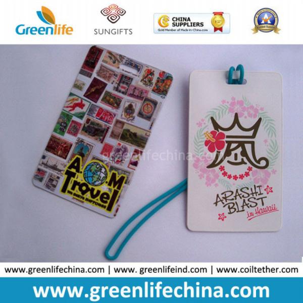 Hard PVC Logo Printed Promotional Luggage Tag W/Tape Loop