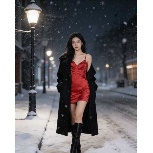 Women's 4-Color Satin Spaghetti Strap Mini Dress