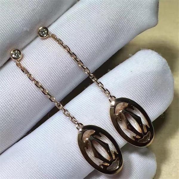C Love earrings, 18K gold 18K gold. With a screwdriver. Jewelry factory in Shenzhen, China