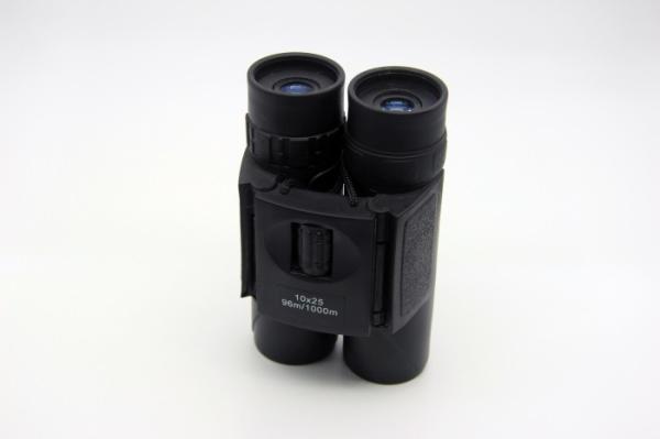Foldable 10x25 Lightweight Travel Binoculars 288ft / 1000yds Blue Film Lens Coatings