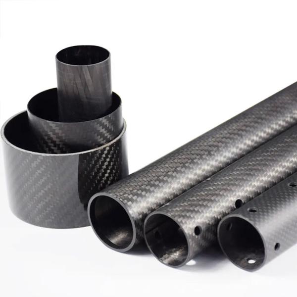 High Strength Carbon Fiber Tube 25mm OD Round 3K Twill-Weave for UAV