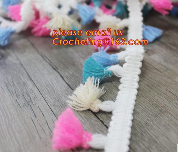 High quality polyester tassel trim for garment accessories and curtains, tassel for curtains curtain tassel fringes trim