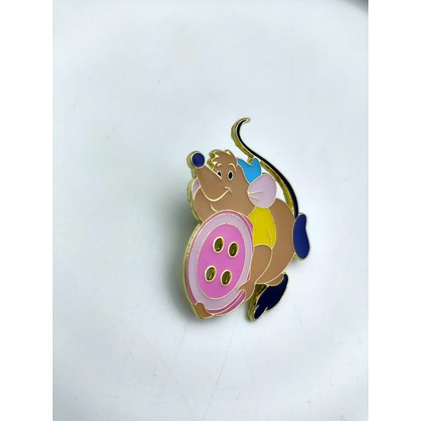 Diecast Metal Brooch Pin , Cinderella Anniversary Pin Colour Filling