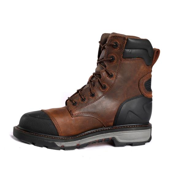 Piel de vaca dividida Goodyear Calzado de pie de acero Absorción de golpes Resistencia a las perforaciones Calzado de seguridad de marca