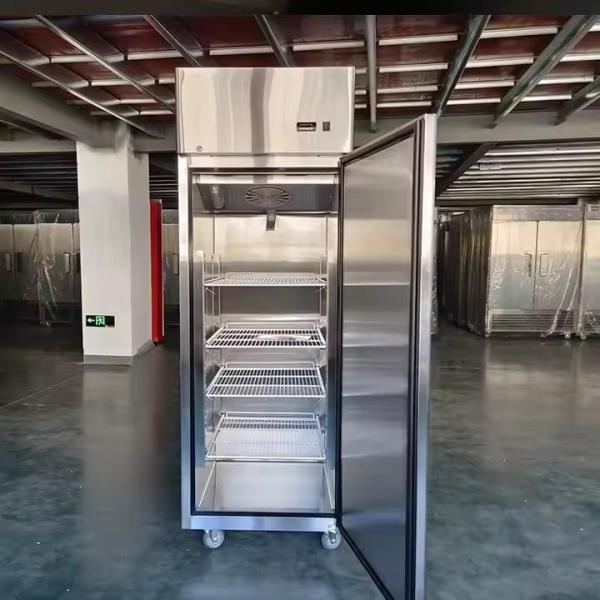 Equipo de refrigerador de cocina de restaurante comercial de acero inoxidable combinado con pantalla vertical refrigerador congelador