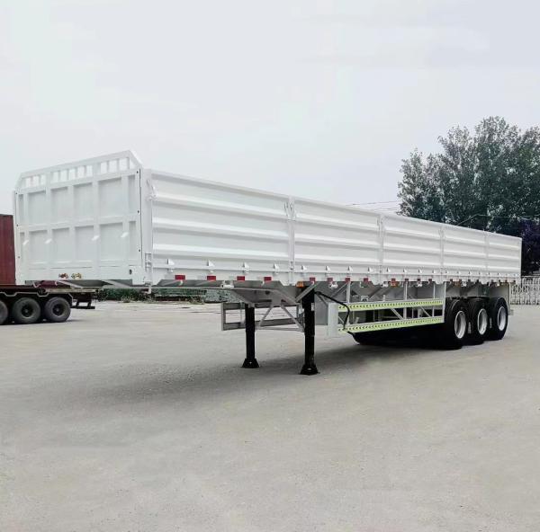 60 Ton 80 Ton 3 Axle 4 Axle Fence / Side Wall Semi Trailer For Cargo Transport