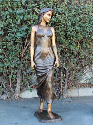 Decoração personalizada do jardim, estátua de bronze fêmea elegante e bonita do vida-tamanho