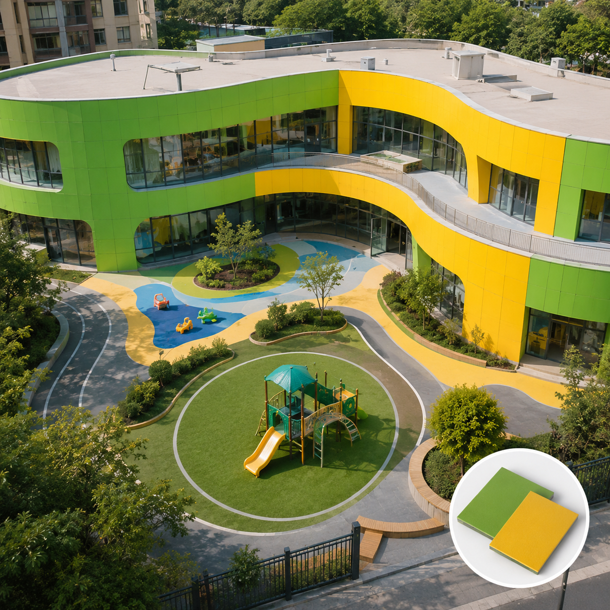 Kindergarten-specific Compact Laminate Exterior Wall Panel  Fireproof, Weather Resistant & Impact Safe