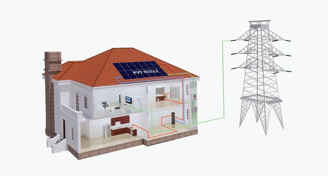 Hybrid PVT Solar Panel Combined Electricity Thermal Energy Heat Pump Systems