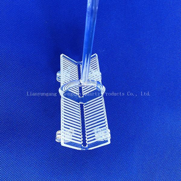 High Purity Heat Resistant Fused Quartz Glass Boat Wafer Carrier For Semiconductor