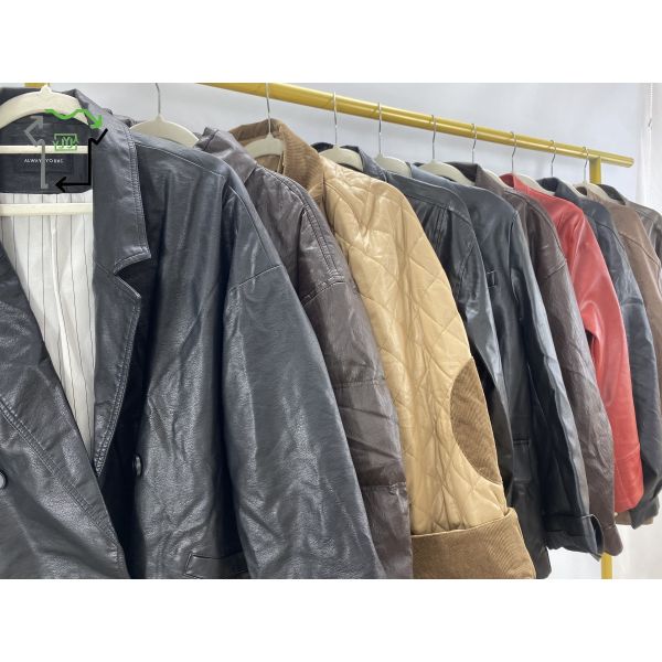 Men Women's Used Winter Clothing Adults Fashionable 2nd Hand Leather Jacket