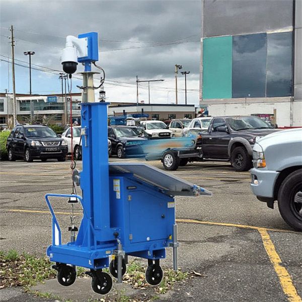 Outdoor Light Tower CCTV Camera Surveillance Tower Foldable Design Trailer Solar Lighting Towers