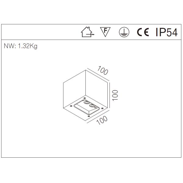 3W IP54 Classic Outdoor LED Wall Lights Cube Sconce Lighting Decorate Lamp CE RoHs 5 years warranty