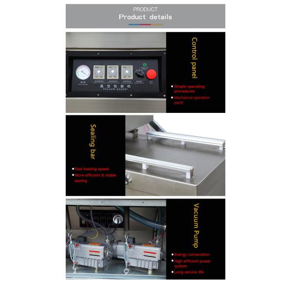 Double Chambers 750*620*100mm Chamber Size Vacuum Sealing Machine for Food Meat Beans