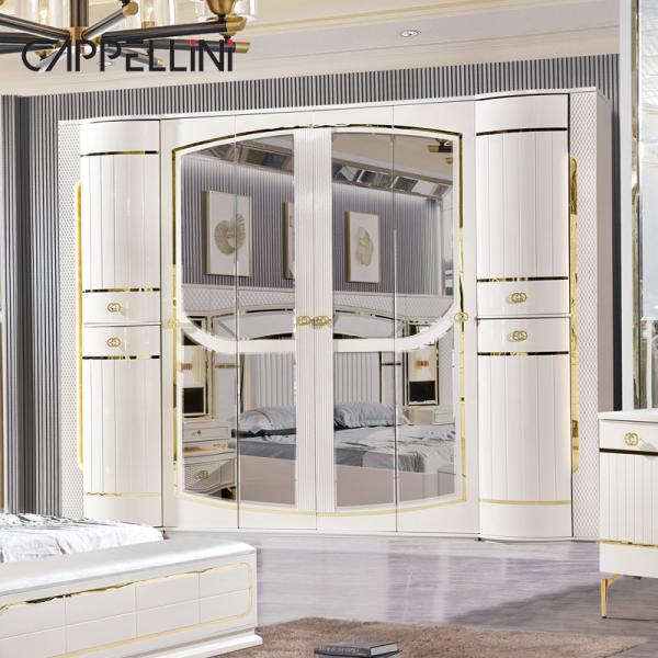 White Home Wooden Leather Queen Bed Set Villa Master Room Wood King Size Mdf Modern Luxury Full Bedroom Sets Furniture