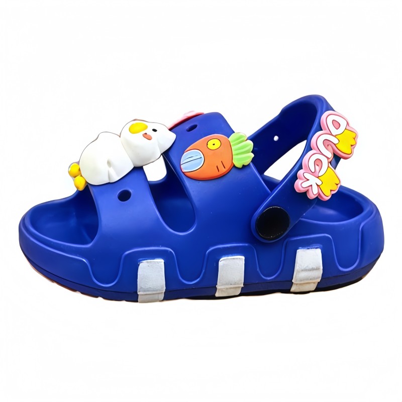 EVA Kids Clogs with 3D Cartoon Duck Design, Non-slip Soft Sole Two-way Wear Toddler Garden Shoes