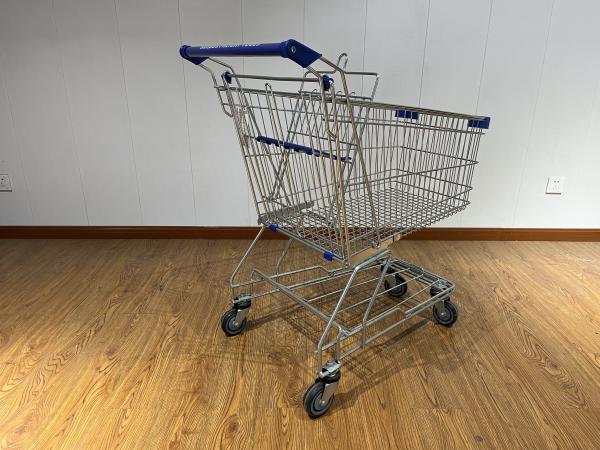 125L Metal Retail Powder Coating Foldable Steel Shopping Trolley for Supermarket Shopping Assistance