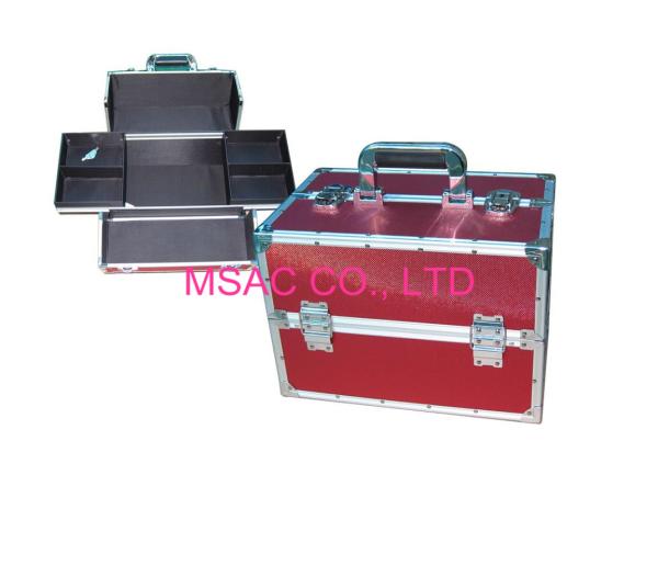 Waterproof Aluminum Makeup Vanity Case , Makeup Carrying Case With Two Locks