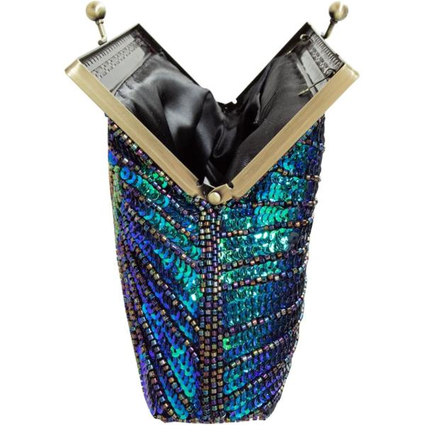 VINTAGE STYLE BORSA de noche con cuentas y secado BORSA de boda BORSA de mano BORSA de abrazadera para mujeres