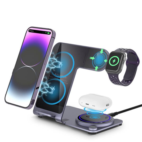 Apple Watch совместимая металлическая беспроводная зарядка с расстоянием зарядки 6 мм и эффективностью преобразования 75%