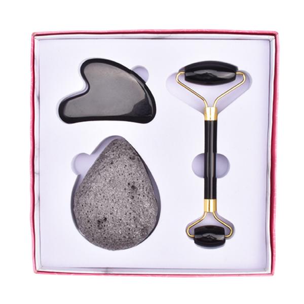 Obsidian Face Jade Rollers Remove Toxins Black Jade Face Massager Slimming Tool