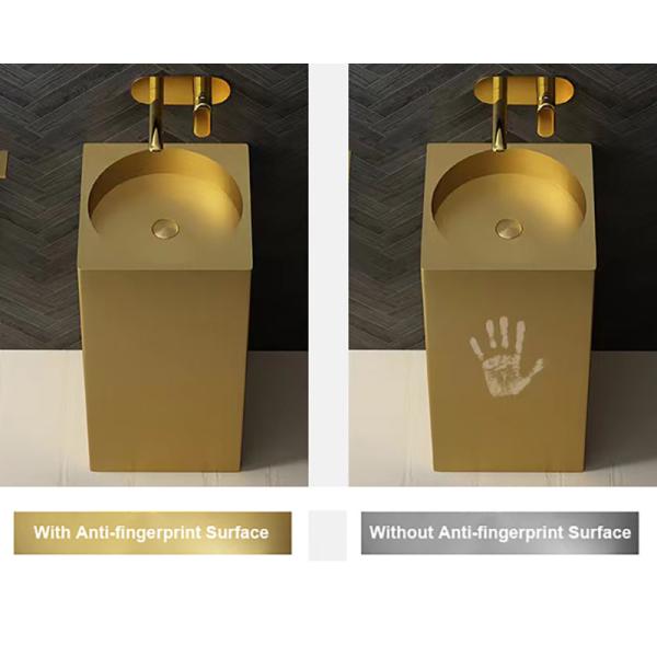 Multi Colors Stainless Steel Hand Wash Sink Freestanding Square Column Shape