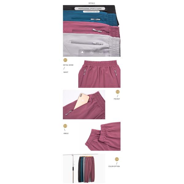 Quickdrying Zipper Pockets Yoga Jogger Pants 130gsm Yoga Sweatpants Plus Size