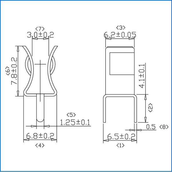 Держатель контакта предохранительного патрона PCB Bussmann Keystone 5x20mm с толщиной 0.5mm