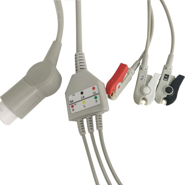 HP 3 Lead One Piece Ecg Cable Medical Patient Ekg Lead Wires