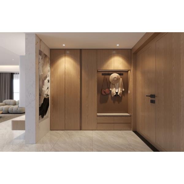 Fadior Full Height Stainless Steel Shoe Cabinet Wood Grain Foyer Storage
