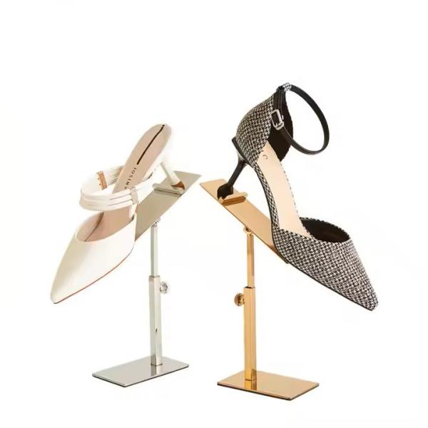 Countertop Metal Riser Stand Adjustable Retail Shoe Rack Stainless Steel