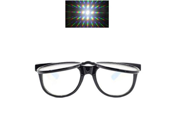 Plastic Double Fireworks 3D Diffraction Glasses For Christmas Laser Show & Funny Party