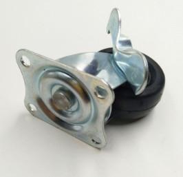 small black rubber funiture caster wheels with brake 2 inch